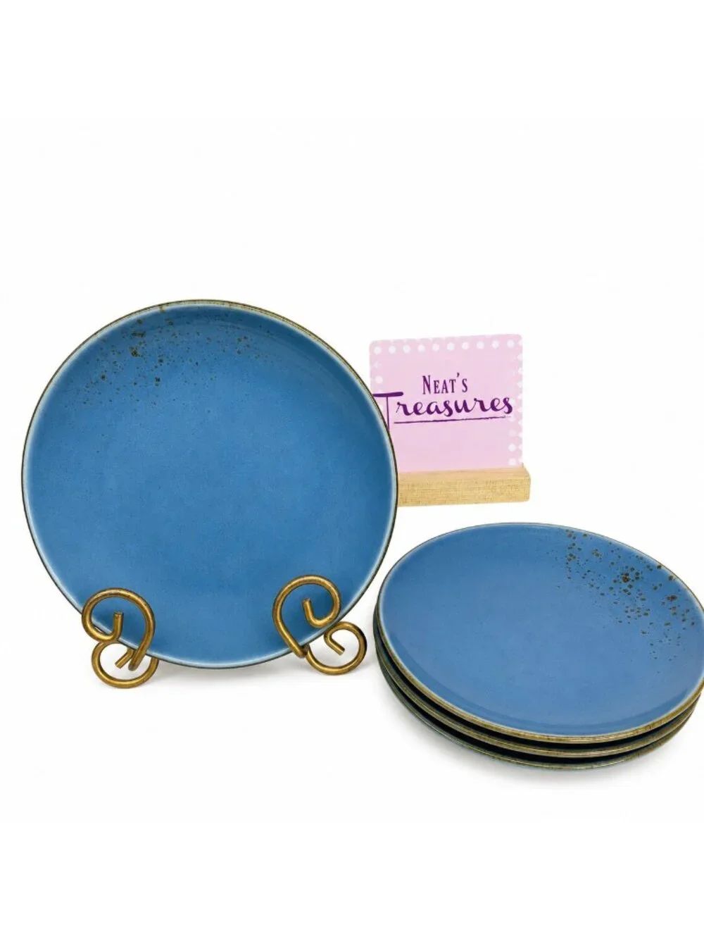 Pier 1 NATURE COLLECTION Medium Blue Splatter Porcelain 8